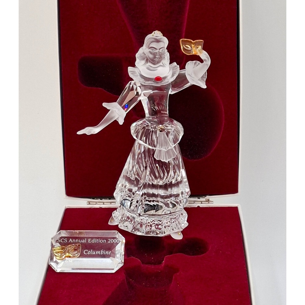 Swarovski SCS 2000 Columbine Annual Edition Crystal Figurine 242032 w/Box Plaque
